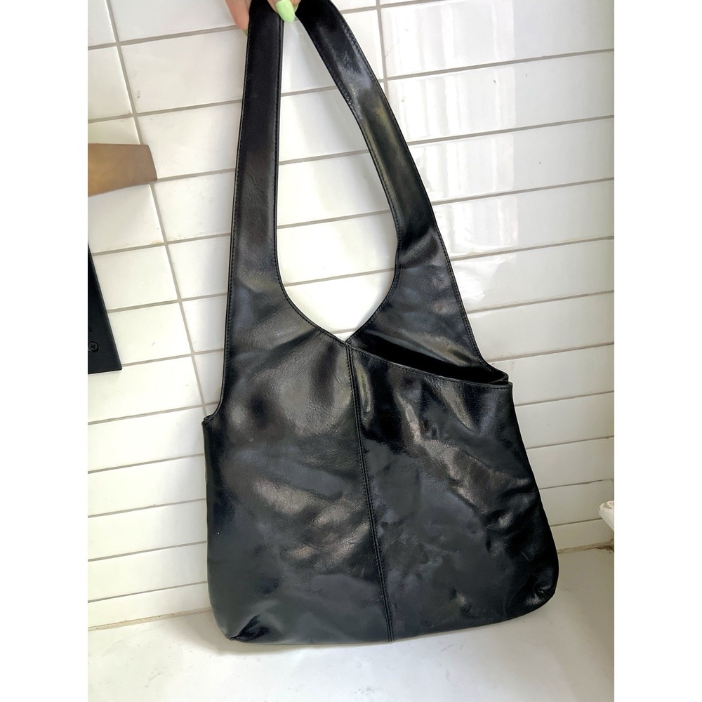 Vintage 90s 2000s DKNY Soft Leather Criss Cross Shoulder Bag Black Y2K Rare